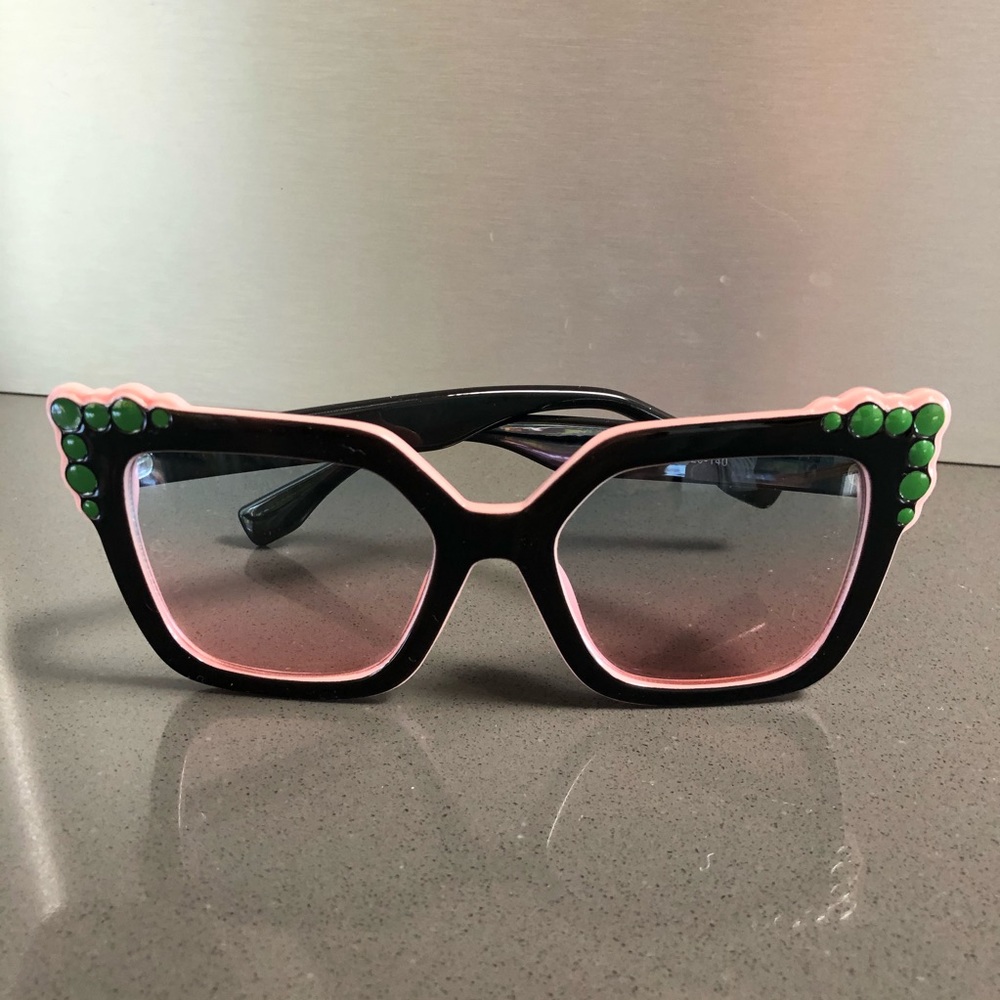 Pink/Green fun oversized sunglasses